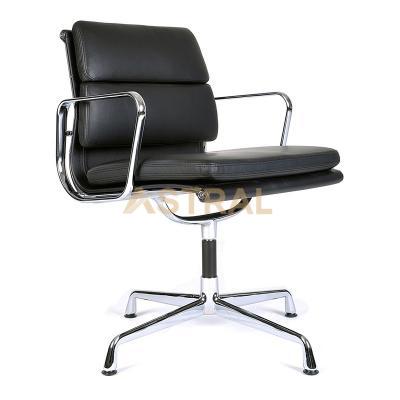 Eames Aluminum Mid Back Soft Pad Leather Conference Office Chair 1128D