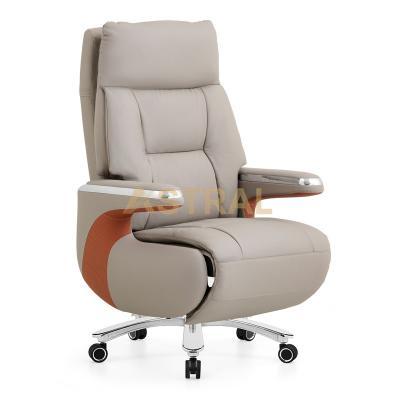 Genuine Leather Manual Reclining Management Office Chair 2306-1A