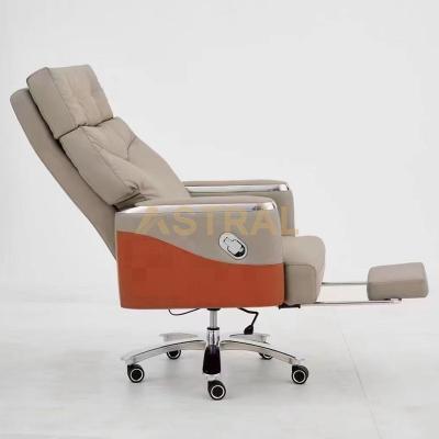 Leather Executive Office Chair With Footrest 2213A